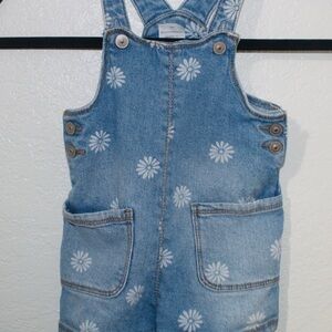Wonder Nation Blue and White Floral Overalls